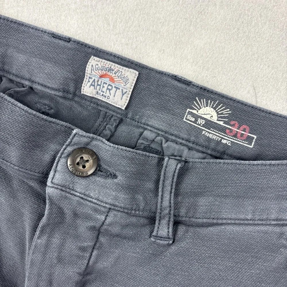 Faherty Stretch Terry 5 Pocket Pants Men’s 34x30 Gray Slim Fit Casual Beach